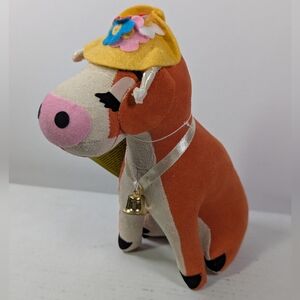 Vtg Dream Pets Clarabelle Plush Cow w/Yellow Hat NOS